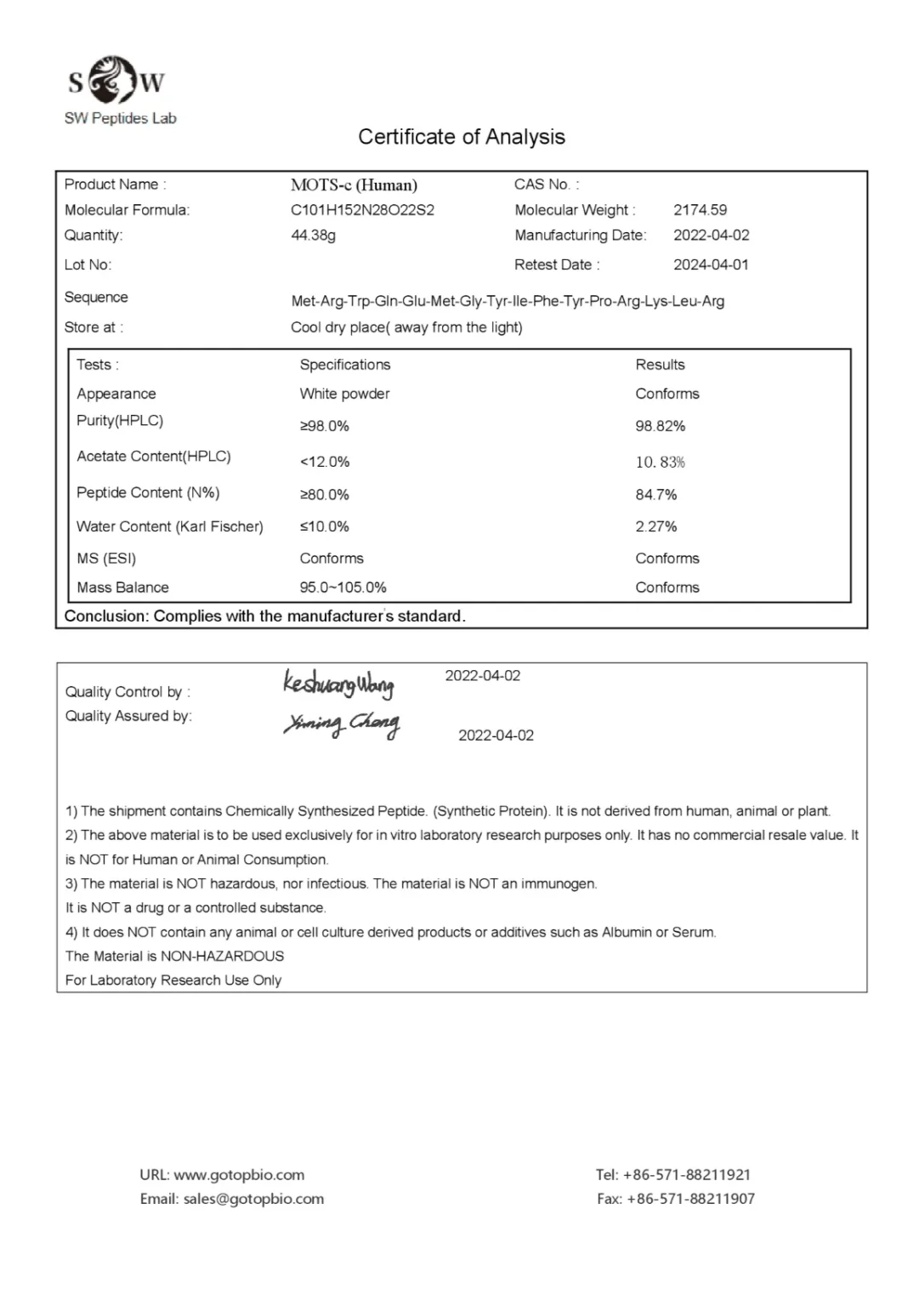 Where To Buy MOTS-C 10mg For Sale Online Australia | Research-Grade Peptide - Image 2