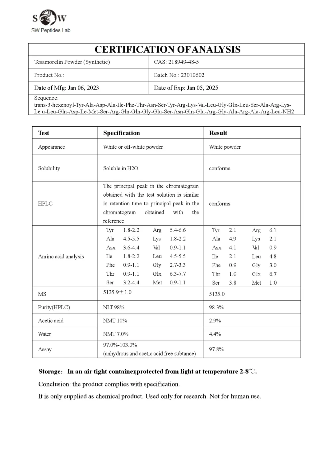 Buy Tesamorelin 10mg Online Australia – Research Peptide - Image 2