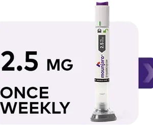 Mounjaro 2.5mg pre-filled pen injector for weekly tirzepatide dosing